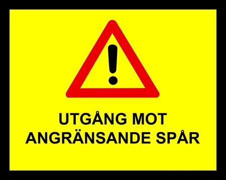 Dekal Utgång mot angränsande spår
